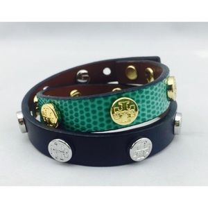Tory Burch studded leather wrap bracelet